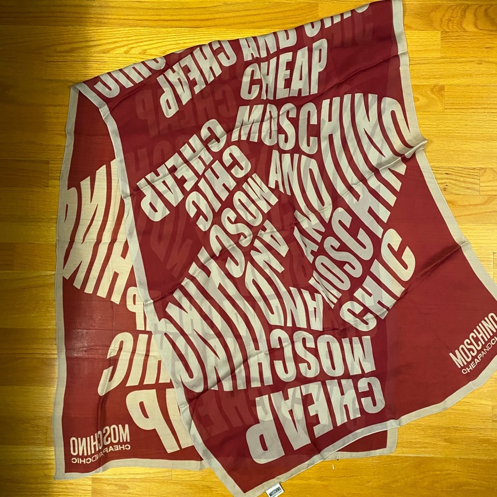 100% AUTHENTIC Moschino Long Silk Scarf Shawl